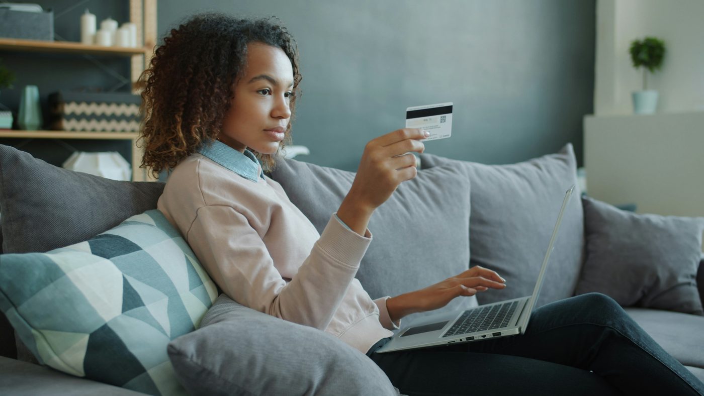 Person searching and shopping online, representing NLOM's Google Search & Shopping channel