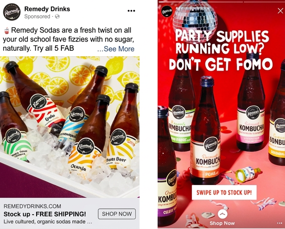 Remedy Drinks social media ad creative, an NLOM case study
